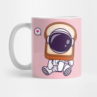 Cute Astronaut With Bread Cartoon Mug